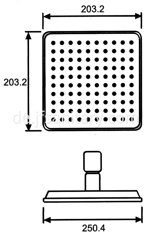 Size Of Unique Square Top Shower